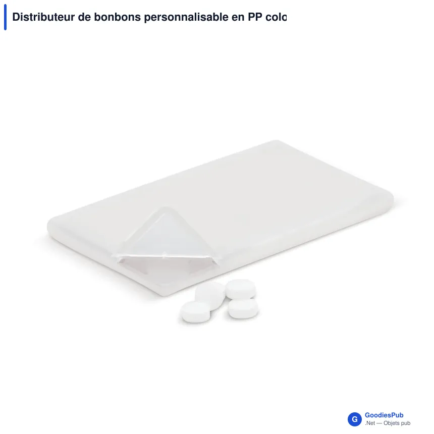 Distributeur de bonbons personnalisable en PP coloris givrés avec logo - Classique - Image 5