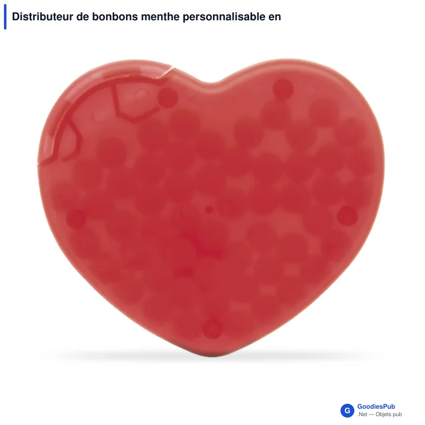 Distributeur de bonbons menthe personnalisable en forme de cœur avec logo - Cœur - Image 2