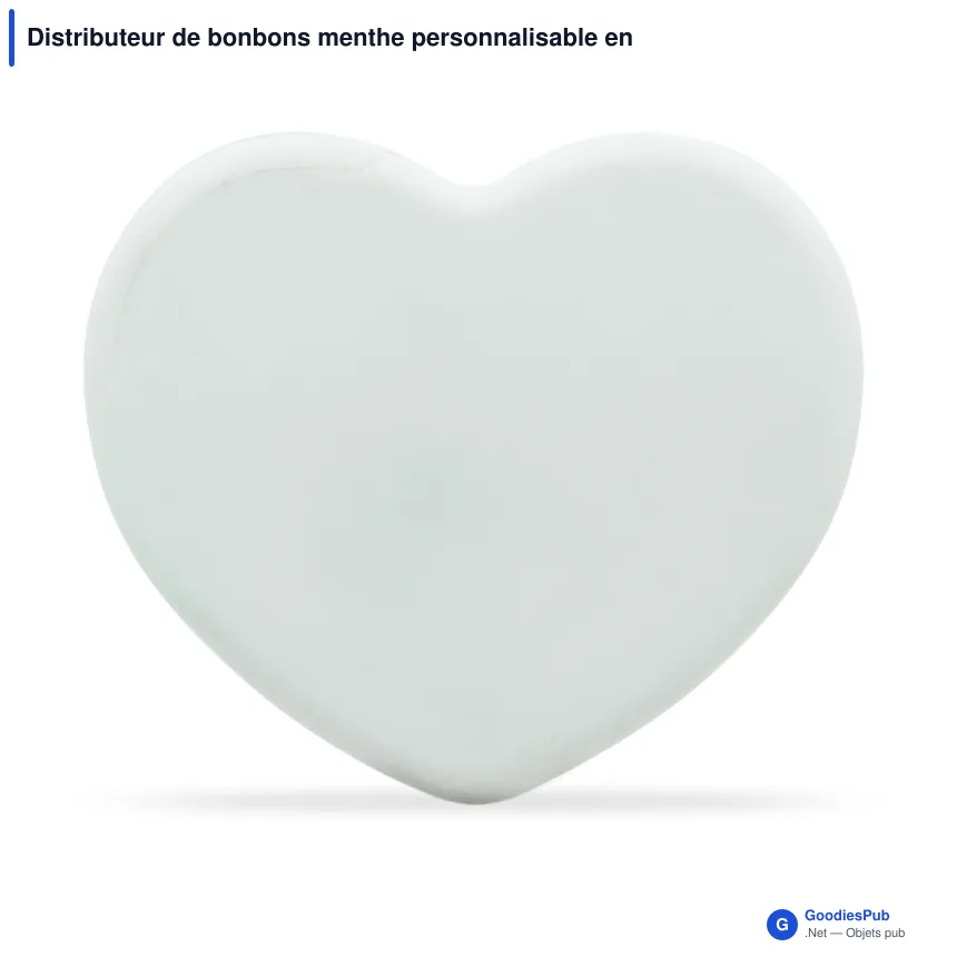 Distributeur de bonbons menthe personnalisable en forme de cœur avec logo - Cœur - Image 3