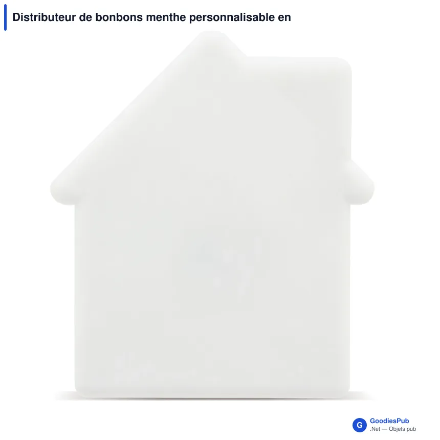 Distributeur de bonbons menthe personnalisable en forme de maison avec logo - Maison - Image 2
