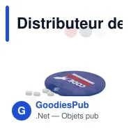 Distributeur de bonbons menthe personnalisable 62 mm avec logo - Givré - Miniature 1