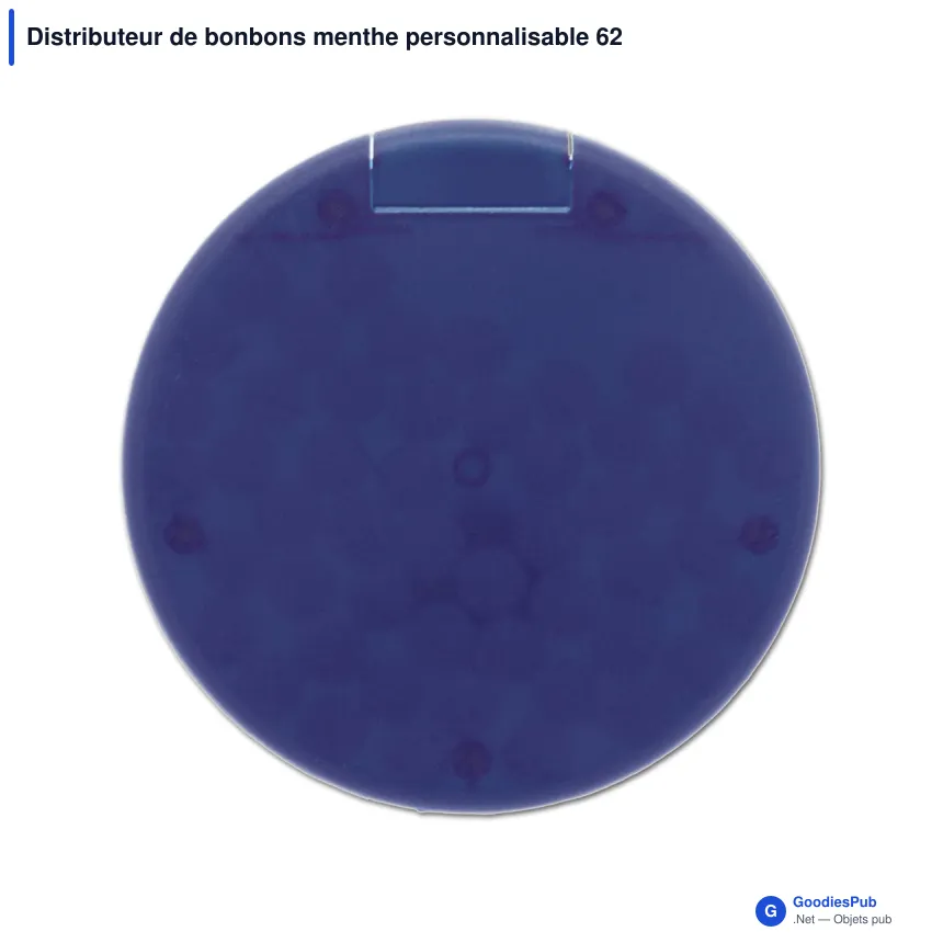 Distributeur de bonbons menthe personnalisable 62 mm avec logo - Givré - Image 2