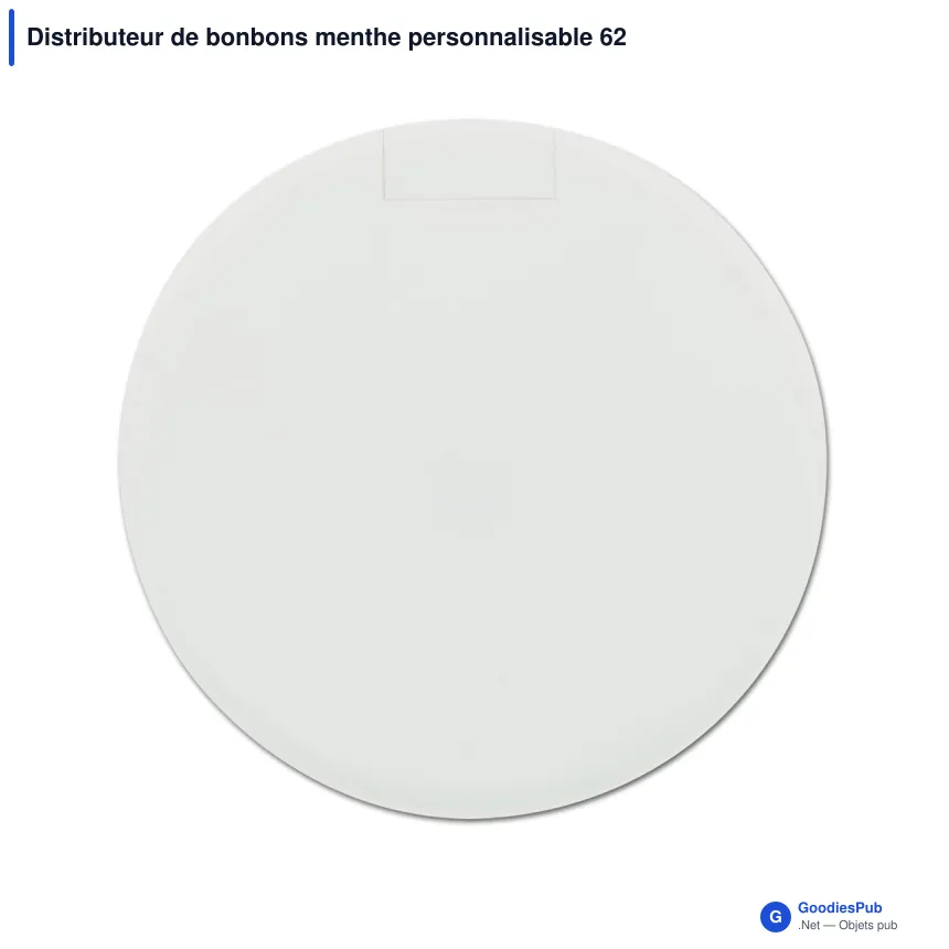 Distributeur de bonbons menthe personnalisable 62 mm avec logo - Givré - Image 3