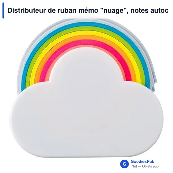 Distributeur de ruban mémo personnalisable avec logo - Nuage - Image 4
