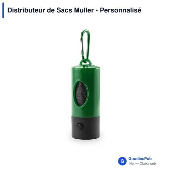 Distributeur de Sacs Muller personnalisable avec logo pour animaux - Image 1