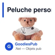 Peluche personnalisable DOC Ours en peluche docteur avec logo - Miniature 1