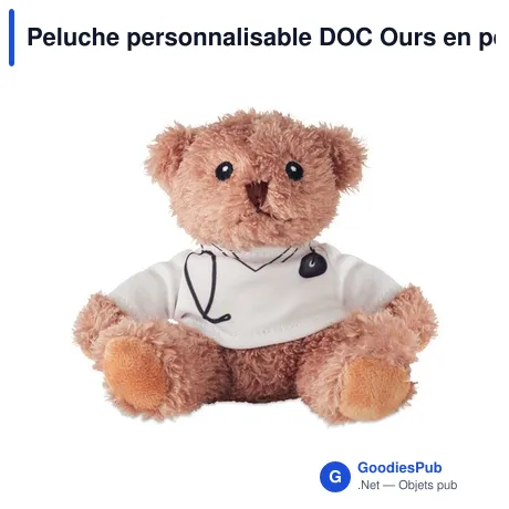 Peluche personnalisable DOC Ours en peluche docteur avec logo