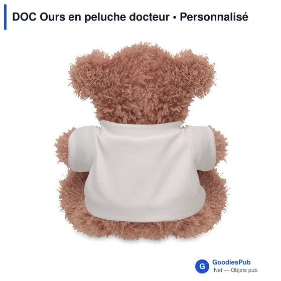 Peluche personnalisable DOC Ours en peluche docteur avec logo - Image 3