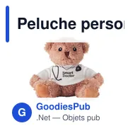 Peluche personnalisable DOC Ours en peluche docteur avec logo - Miniature 4