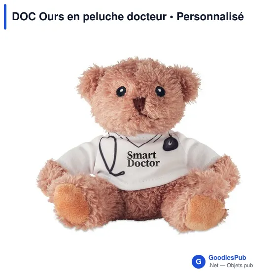 Peluche personnalisable DOC Ours en peluche docteur avec logo - Image 4