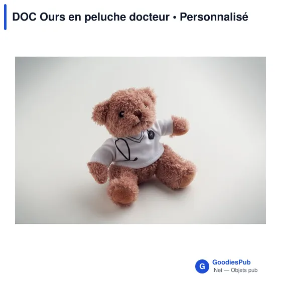 Peluche personnalisable DOC Ours en peluche docteur avec logo - Image 5