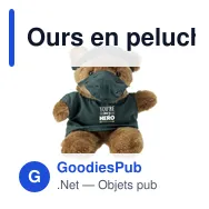 Ours en peluche personnalisable avec logo - Doc peluche - Miniature 1