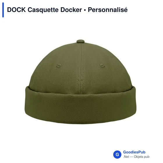 Casquette Docker personnalisable en coton avec logo - Image 2
