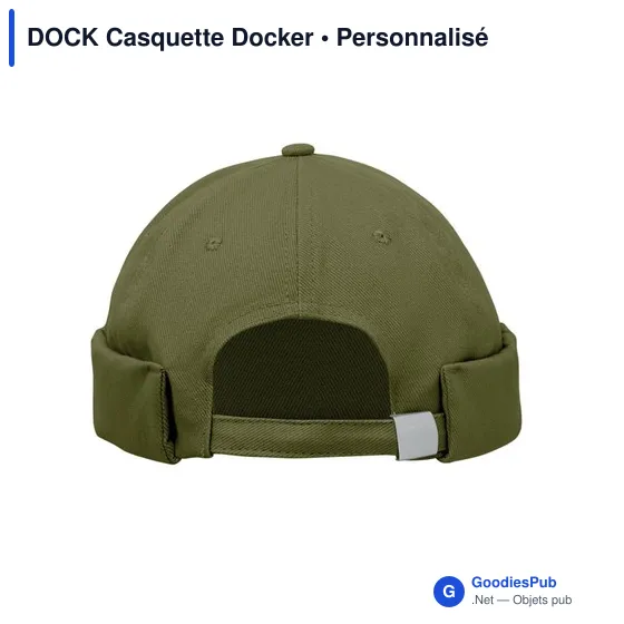 Casquette Docker personnalisable en coton avec logo - Image 3