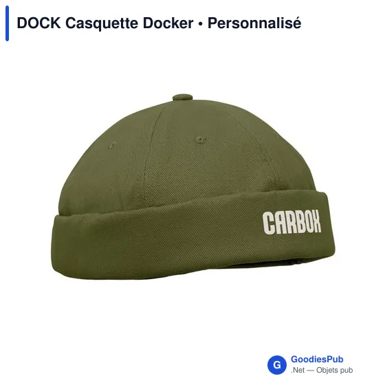 Casquette Docker personnalisable en coton avec logo - Image 4