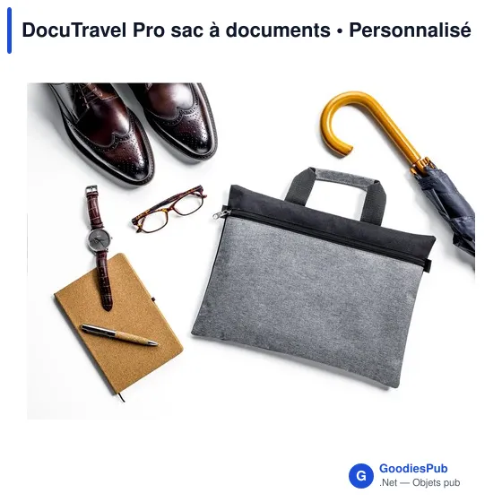 Sac à documents personnalisable DocuTravel Pro avec logo - Image 1