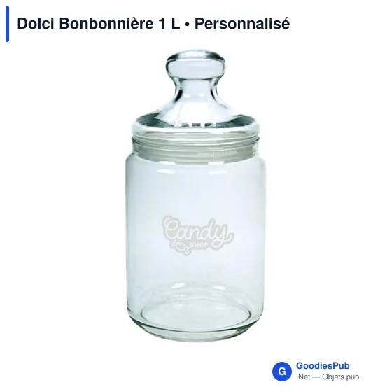 Bonbonnière en verre personnalisable pour objets publicitairesavec logo - Image 2