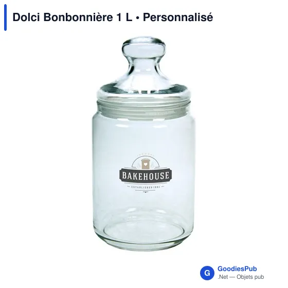 Bonbonnière en verre personnalisable pour objets publicitairesavec logo - Image 3