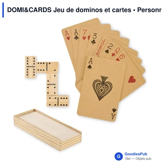 Jeu de dominos et cartes personnalisable avec logo - DOMI&CARDS - Image 1