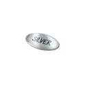 Variante Argent - Doming personnalisable ovale 60 x 35 mm en résine époxy avec logo - Doming Ovale