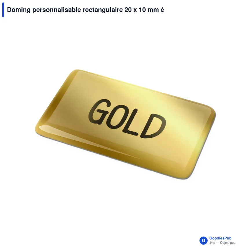 Doming personnalisable rectangulaire 20 x 10 mm époxy avec logo - Doming Rectangle - Image 2