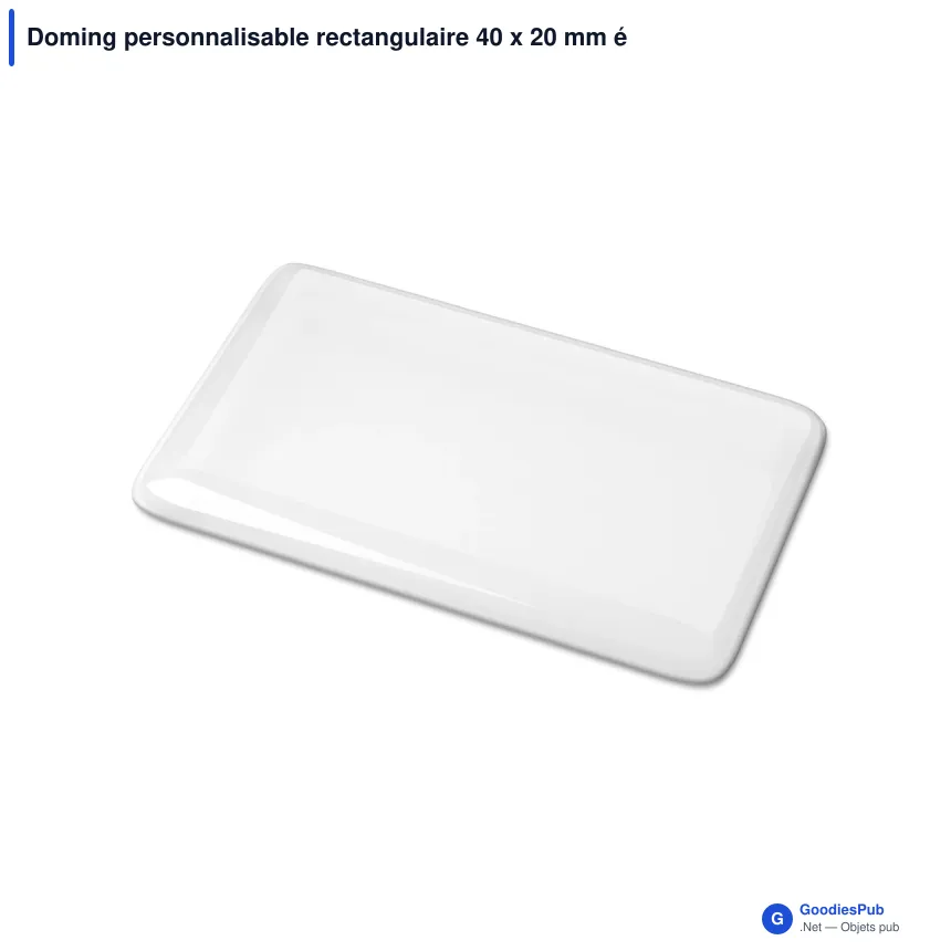 Doming personnalisable rectangulaire 40 x 20 mm époxy avec logo - Doming Rectangle - Image 5