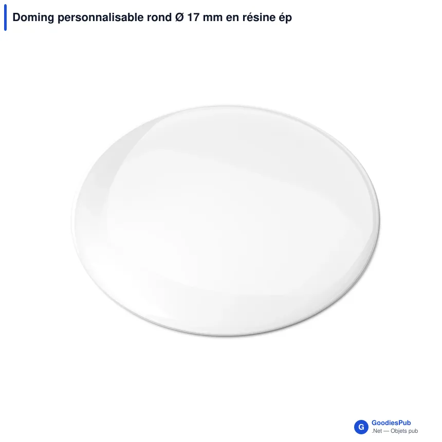 Doming personnalisable rond Ø 17 mm en résine époxy avec logo - Doming Rond - Image 5
