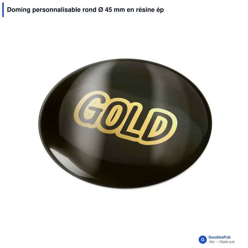Doming personnalisable rond Ø 45 mm en résine époxy avec logo - Doming Rond - Image 5