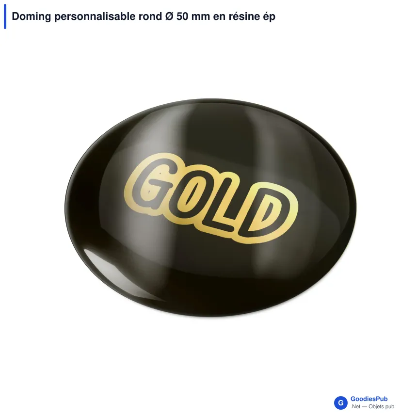Doming personnalisable rond Ø 50 mm en résine époxy avec logo - Doming Rond - Image 5