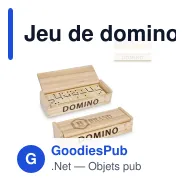 Jeu de dominos personnalisable en bois FSC avec logo - InSideOut - Miniature 1