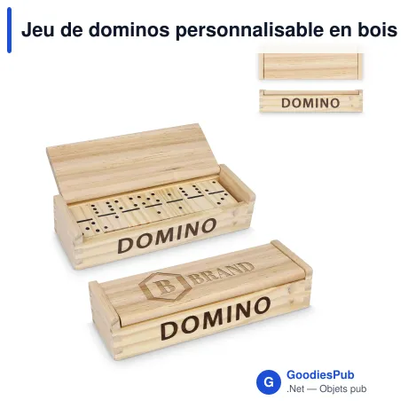 Jeu de dominos personnalisable en bois FSC avec logo - InSideOut