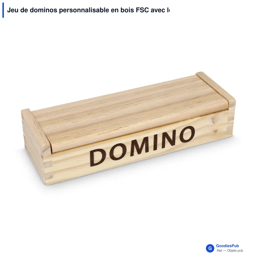 Jeu de dominos personnalisable en bois FSC avec logo - InSideOut - Image 2