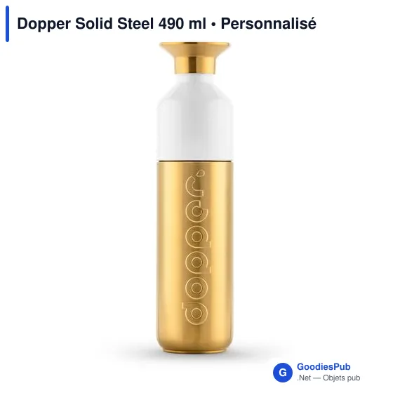 Gourde personnalisée en métal doré avec logo - Dopper Solid Steel - Image 11