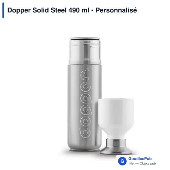 Gourde personnalisée en métal doré avec logo - Dopper Solid Steel - Image 7