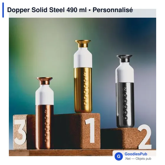 Gourde personnalisée en métal doré avec logo - Dopper Solid Steel - Image 8