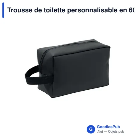 Trousse de toilette personnalisable en 600D RPET avec logo