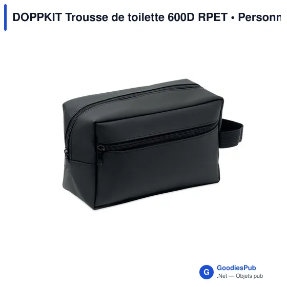 Trousse de toilette personnalisable en 600D RPET avec logo - Image 2
