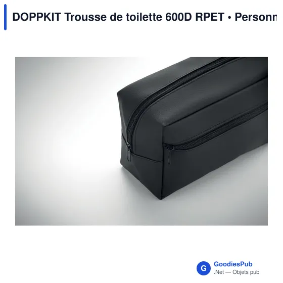 Trousse de toilette personnalisable en 600D RPET avec logo - Image 3