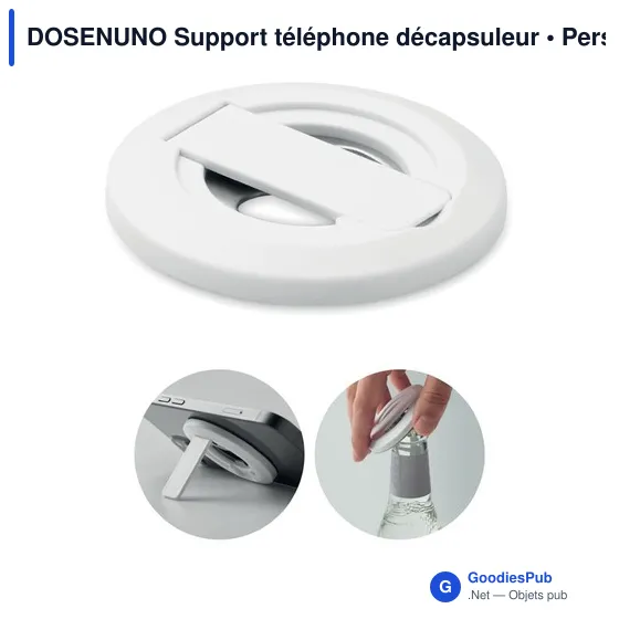 Support téléphone personnalisable avec décapsuleur - DOSENUNOavec logo - Image 1