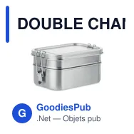 DOUBLE CHAN Boîte à lunch en acier inox. - Miniature 1