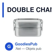 DOUBLE CHAN Boîte à lunch en acier inox. - Miniature 3