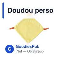 Doudou personnalisable Ameila avec logo - Article bébé - Miniature 1