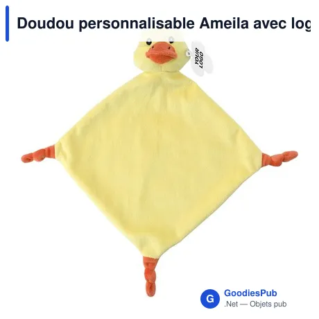 Doudou personnalisable Ameila avec logo - Article bébé