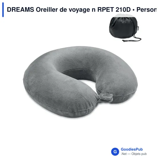 DREAMS Oreiller de voyage n RPET 210D - Image 1
