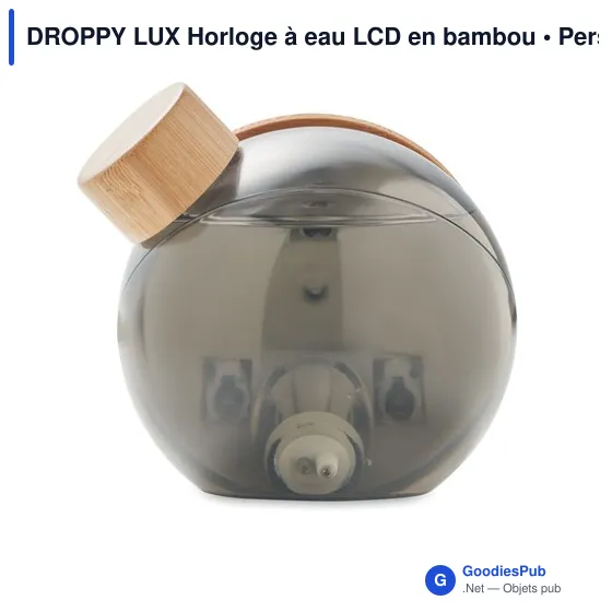 DROPPY LUX Horloge à eau LCD en bambou - Image 2