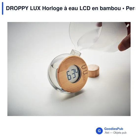 DROPPY LUX Horloge à eau LCD en bambou - Image 5