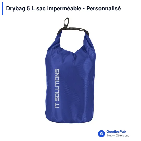 Sac étanche personnalisable Drybag 5 L avec logo - Image 1