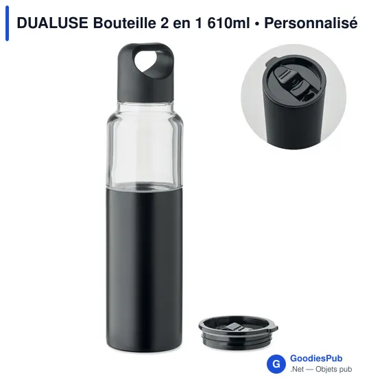 Bouteille 2 en 1 personnalisable DUALUSE avec logo - Image 1
