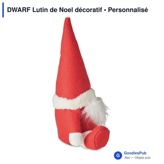Lutin de Noël décoratif personnalisable avec logo entreprise - Image 2