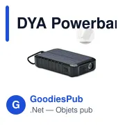 DYA Powerbank solaire à dynamo 8000 - Miniature 1